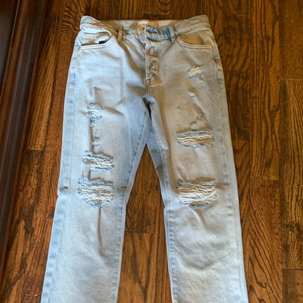 FRAME Le Slouch Jeans Size 27 | Button Fly Distressed Straight Leg